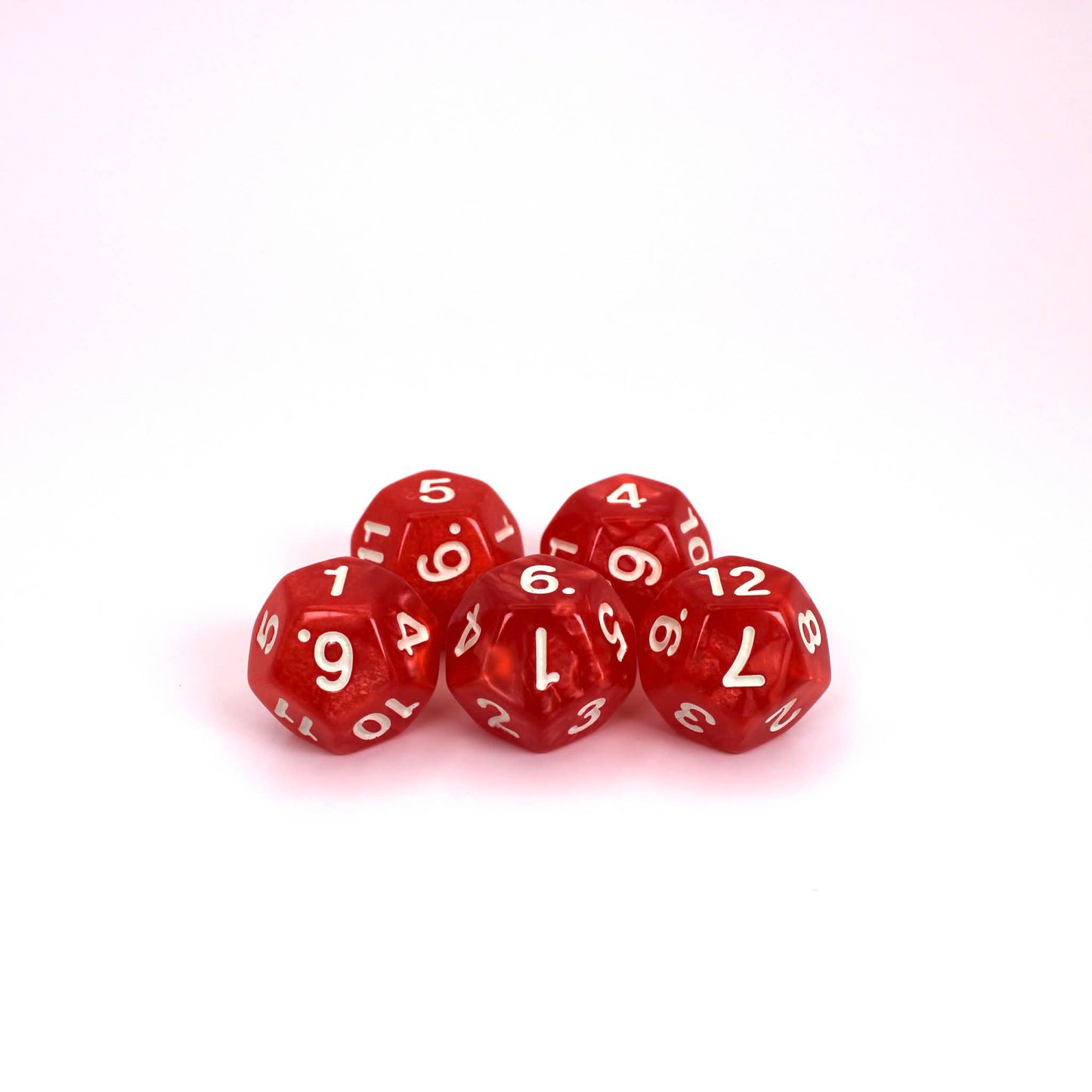 D12s (5) Pearl Red dice