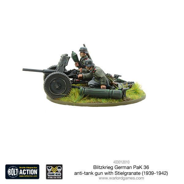 Blitzkrieg German Pak 36 anti-tank gun with Stielgranate (Blister)