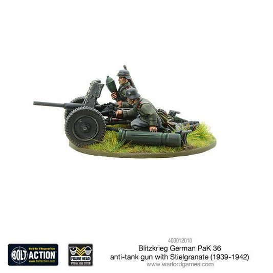 Blitzkrieg German Pak 36 anti-tank gun with Stielgranate (Blister)