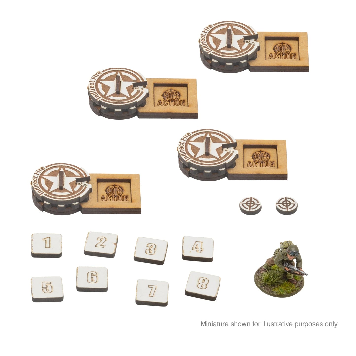Bolt Action MDF Artillery Zeroing In Markers - USA