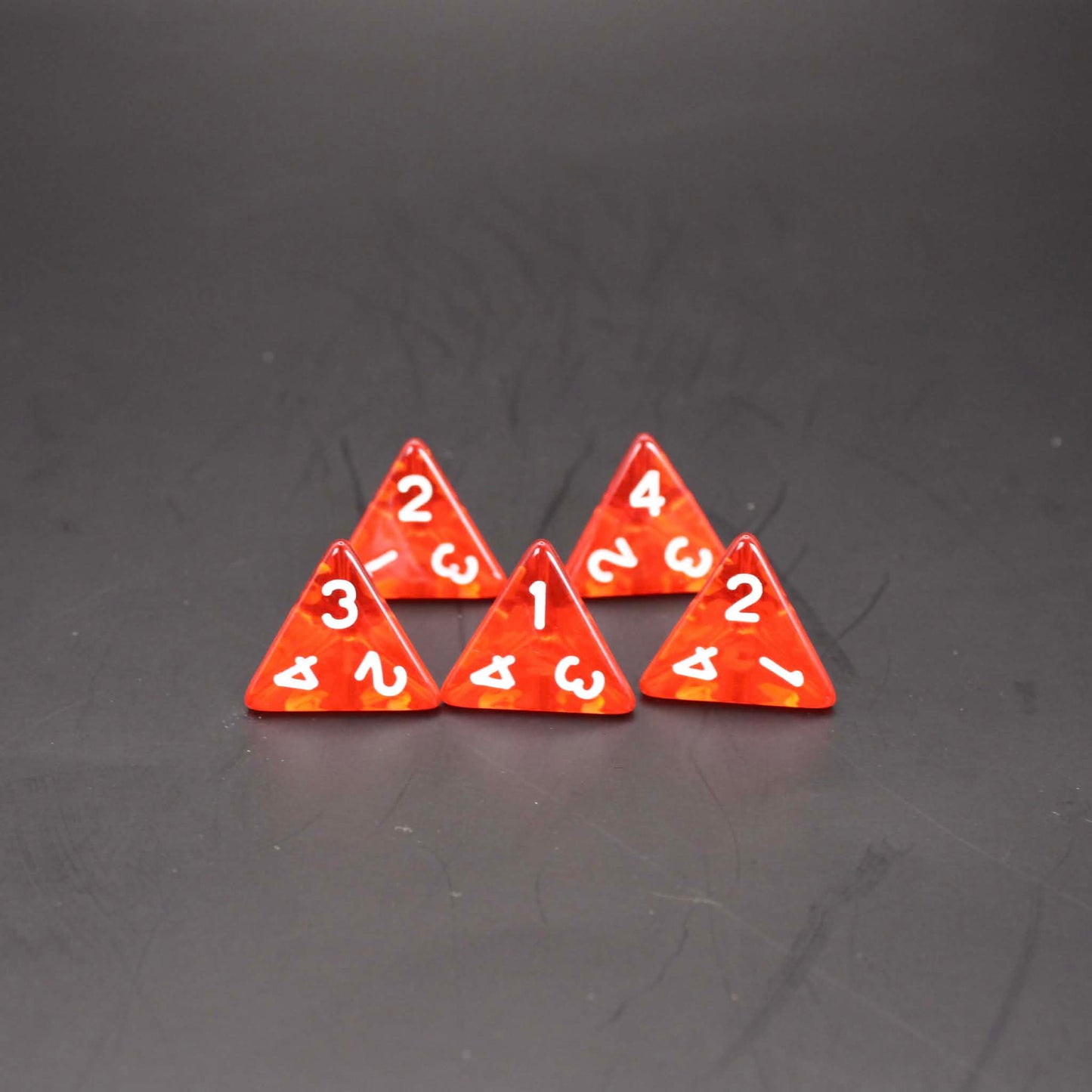 D4s (5) Transparent Red dice