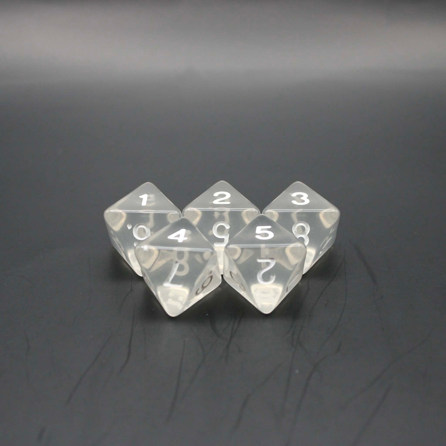 D8s (5) Transparent Clear dice
