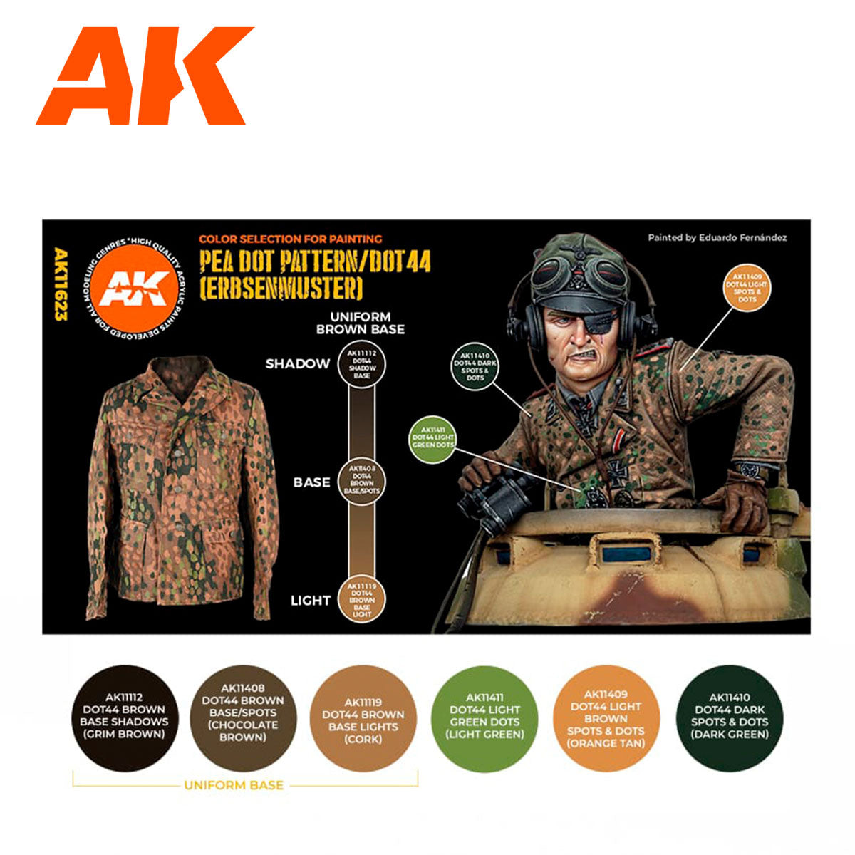 AK 3rd Gen paint set: Waffen-SS Pea Dot Pattern / Dot 44