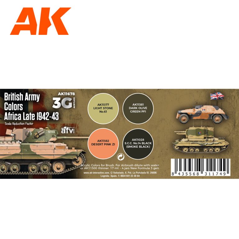 British Army Colors Africa Late 1942-43. AK 3rd Gen (Special Order)