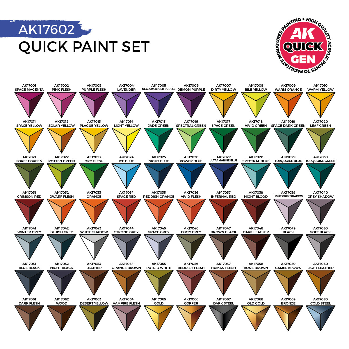 AK Quick Gen Paint Set 72 Colours