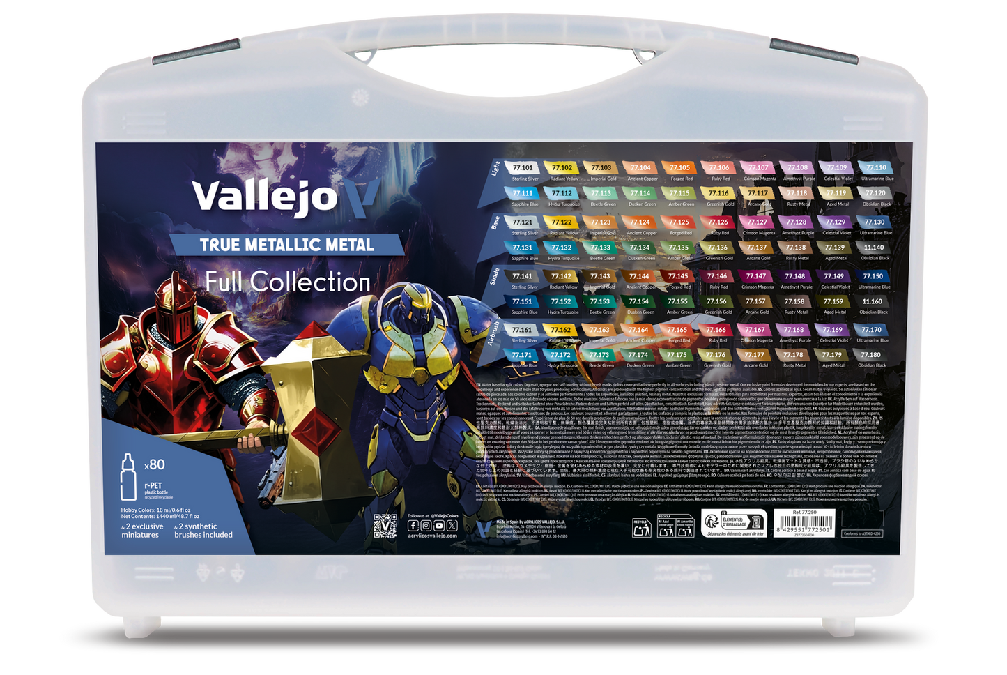 Vallejo True Metallic Metal Case - 80 Colour Paint Set