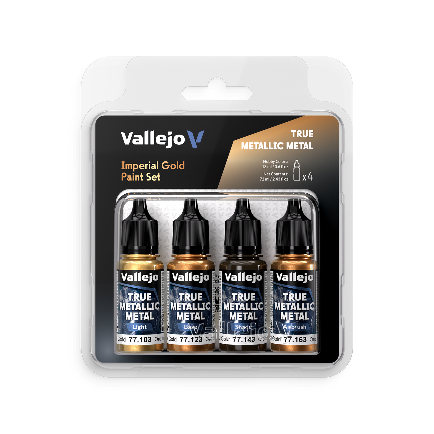 Vallejo True Metallic Metal Imperial Gold - 4 Colour Paint Set