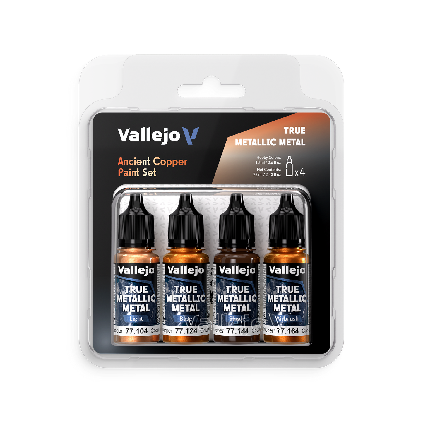 Vallejo True Metallic Metal Ancient Copper - 4 Colour Paint Set