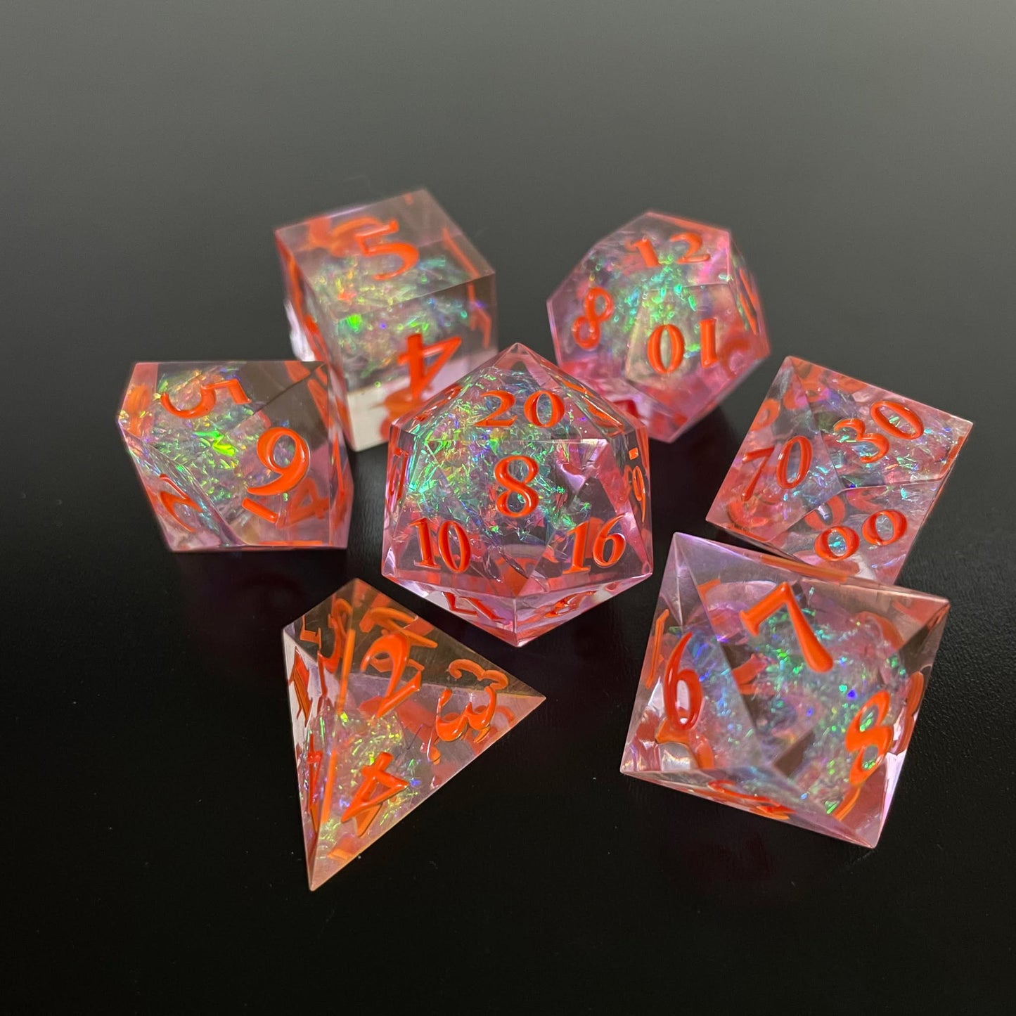 D&D Dice Set Sharp Edge - Arkenstone (Orange)