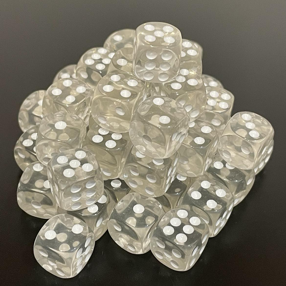 12mm Dice Transparent Clear (48)