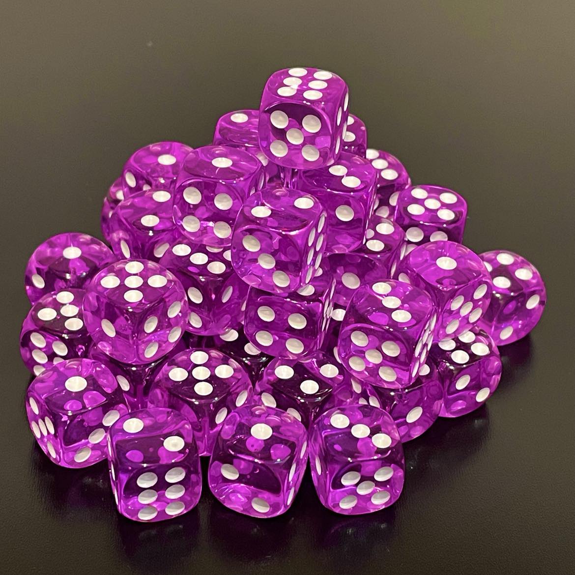 12mm Dice Transparent Purple (48)