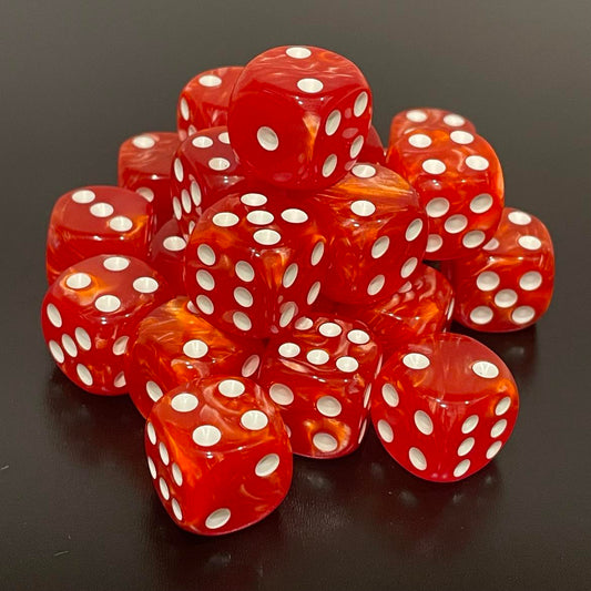 16mm Dice Pearl Red (24)