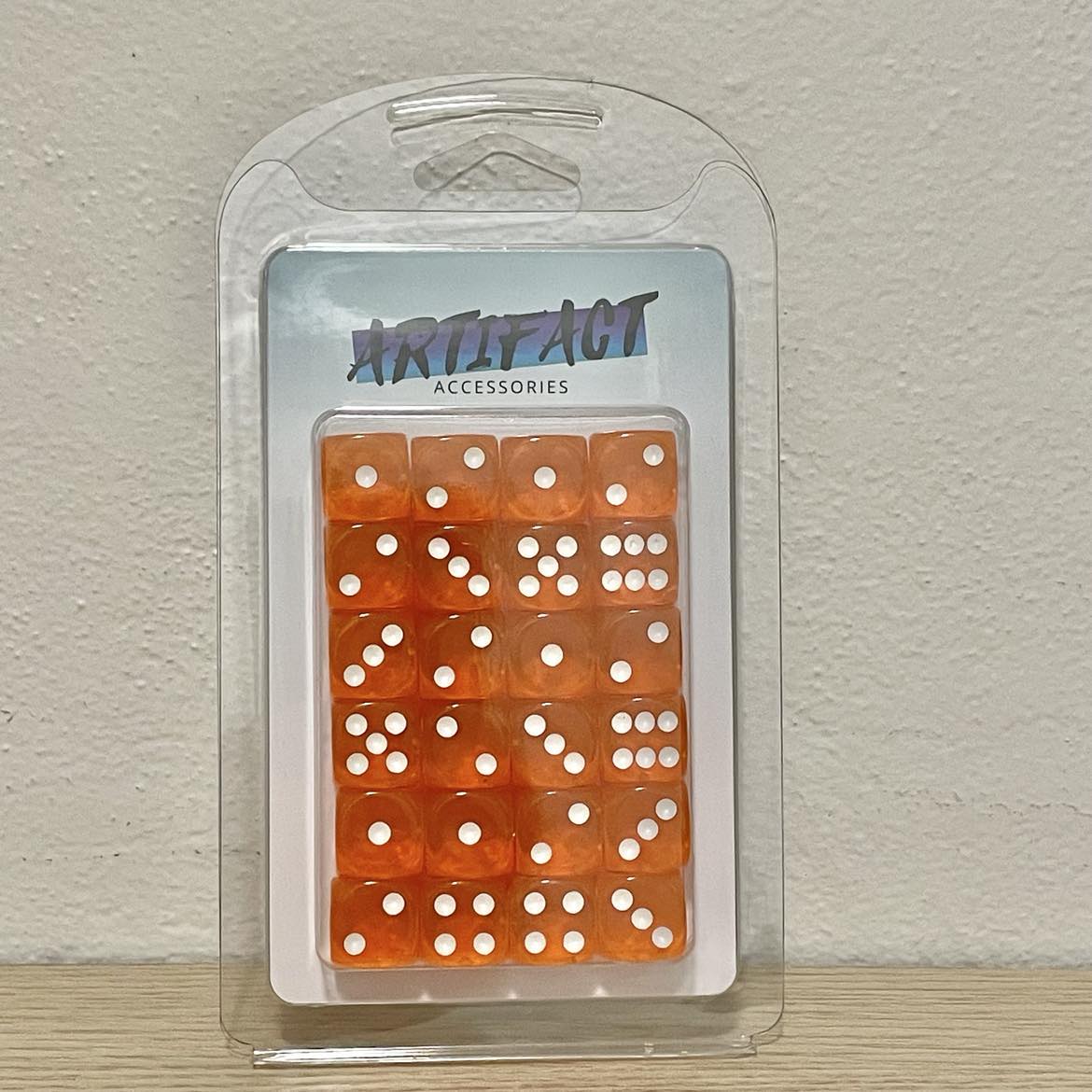 16mm Dice Transparent Orange
