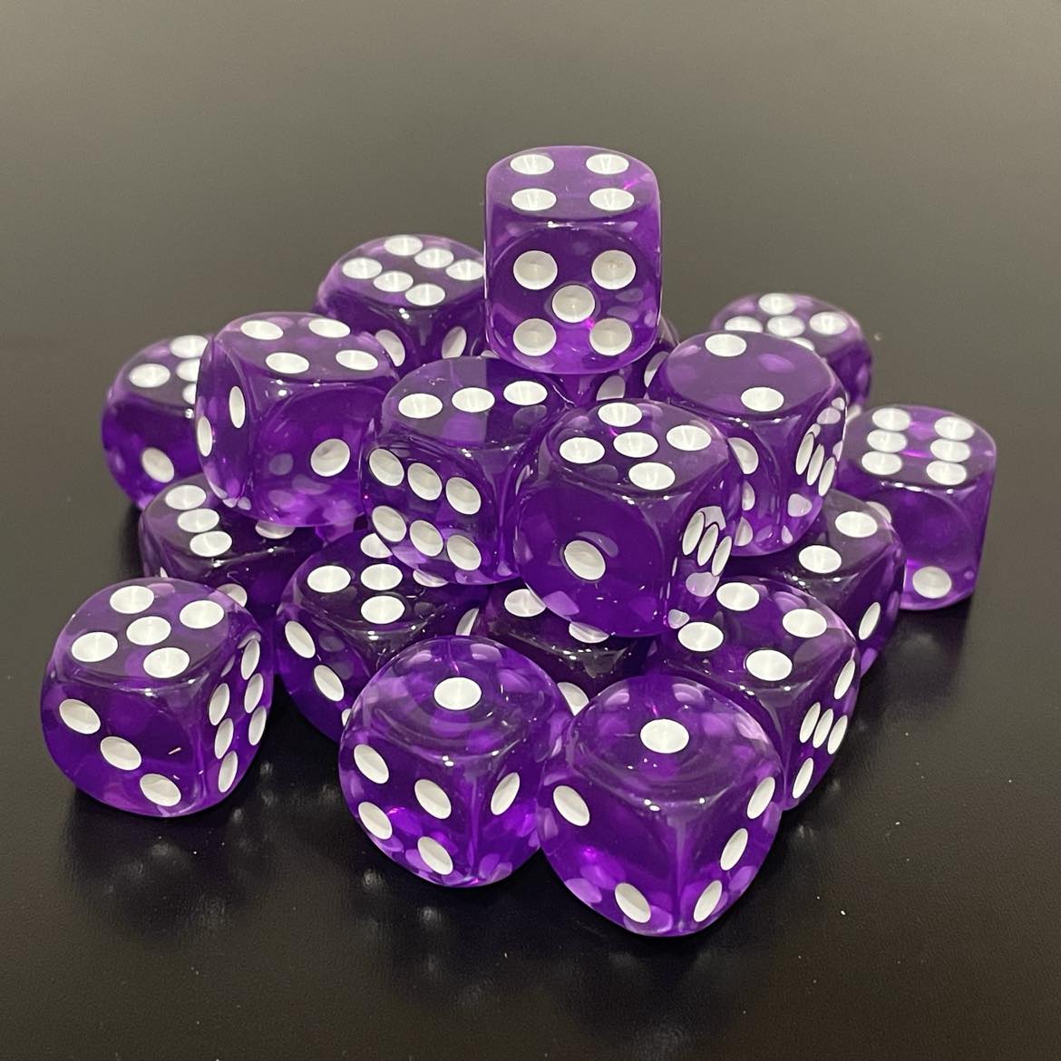 16mm Dice Transparent Purple (24)