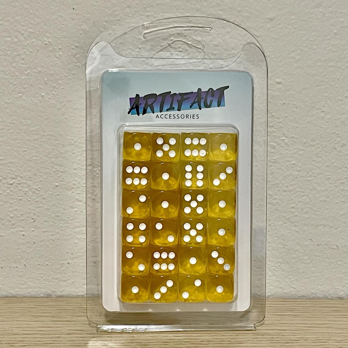 16mm Dice Transparent Yellow