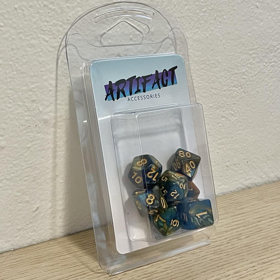 RPG Dice Nebula Blue/Gold