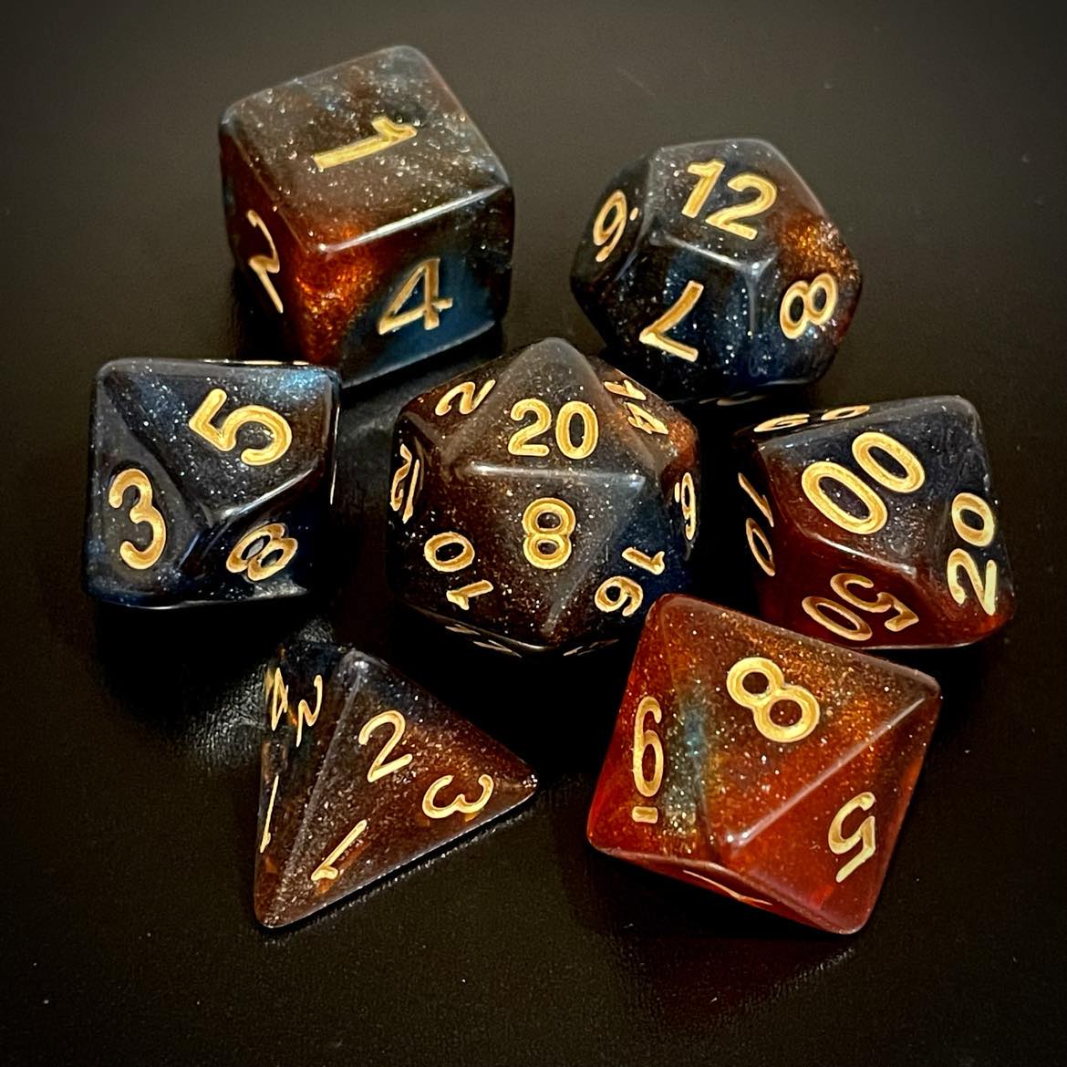 D&D Dice Set - Nebula Blue/Red