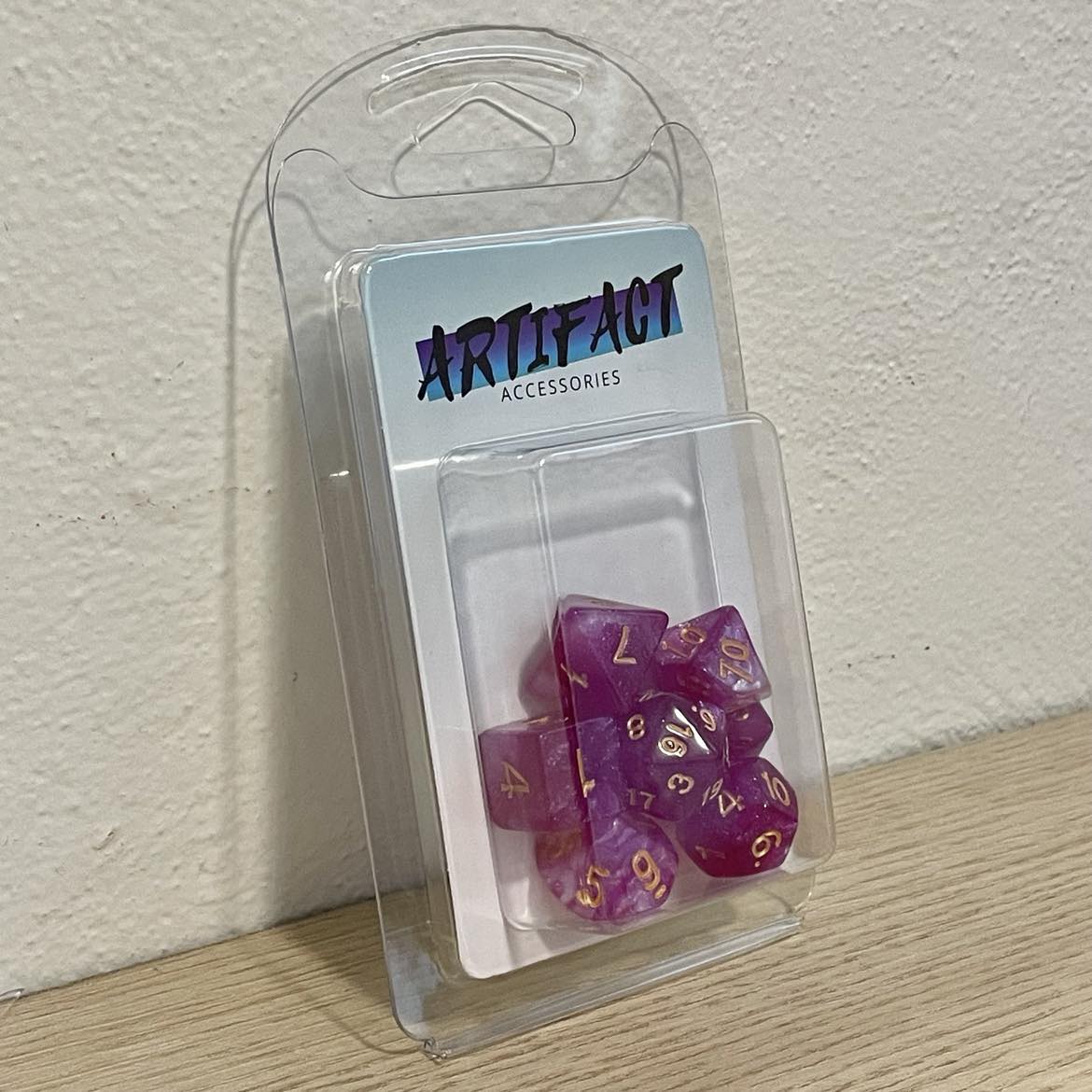 RPG Dice Nebula Magenta/White