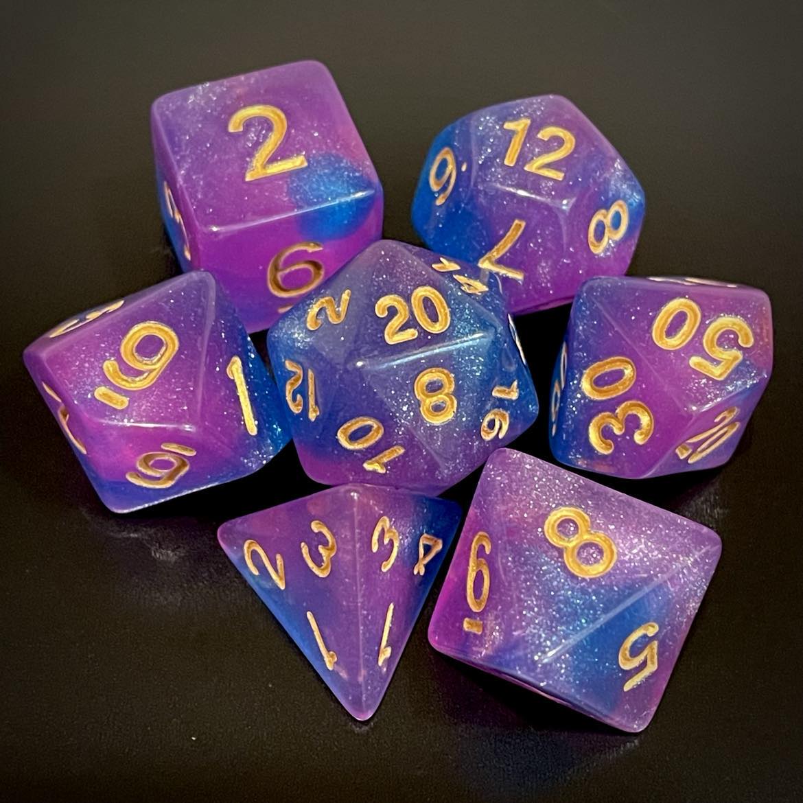 D&D Dice Set - Nebula Pink/Blue