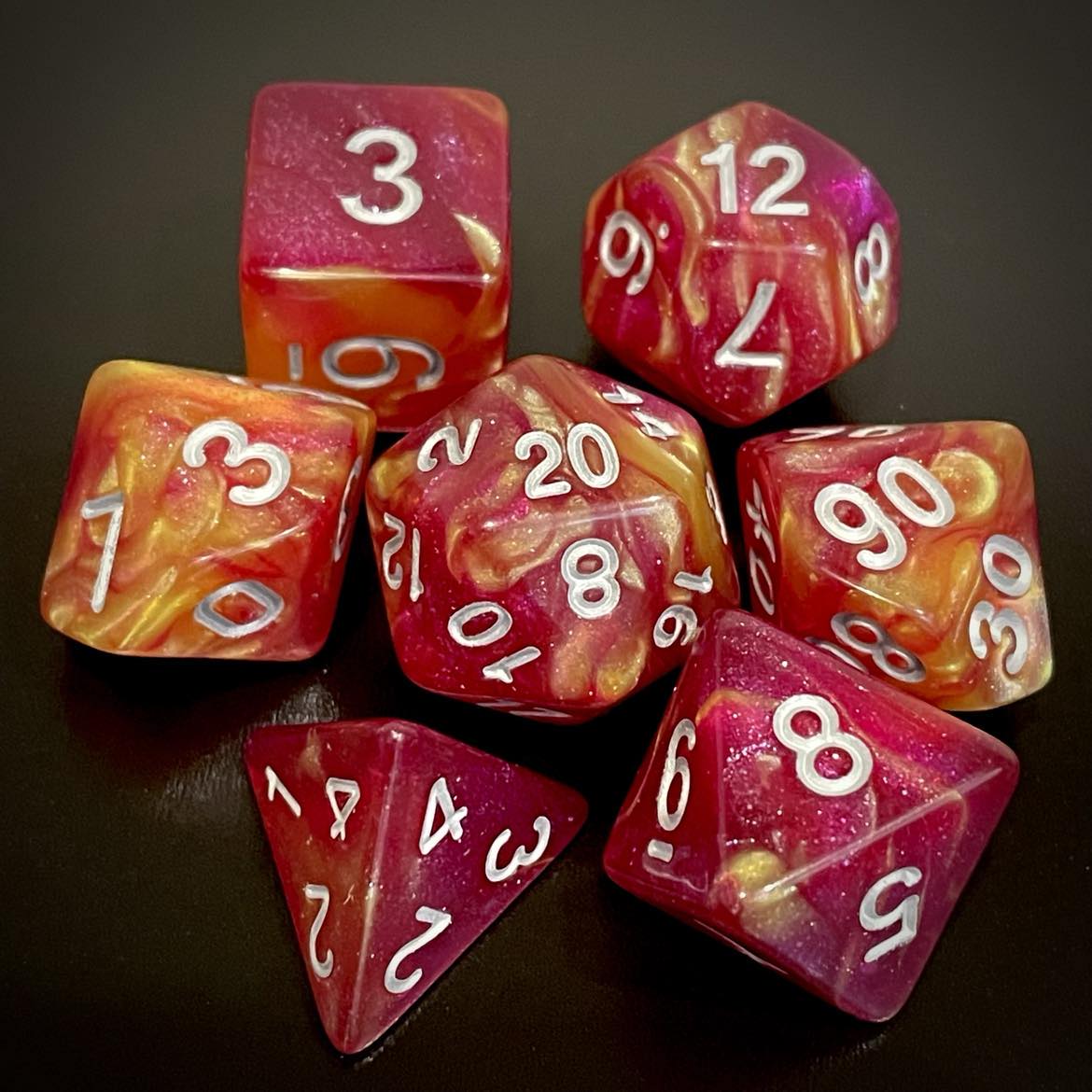 D&D Dice Set - Nebula Red/Yellow