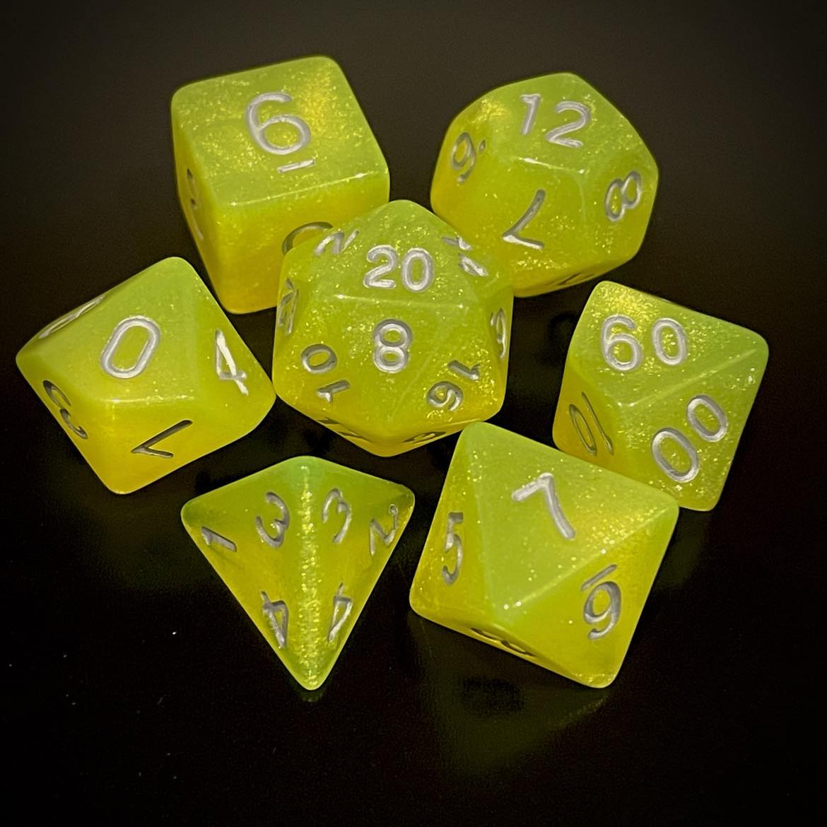 D&D Dice Set - Glitter Neon