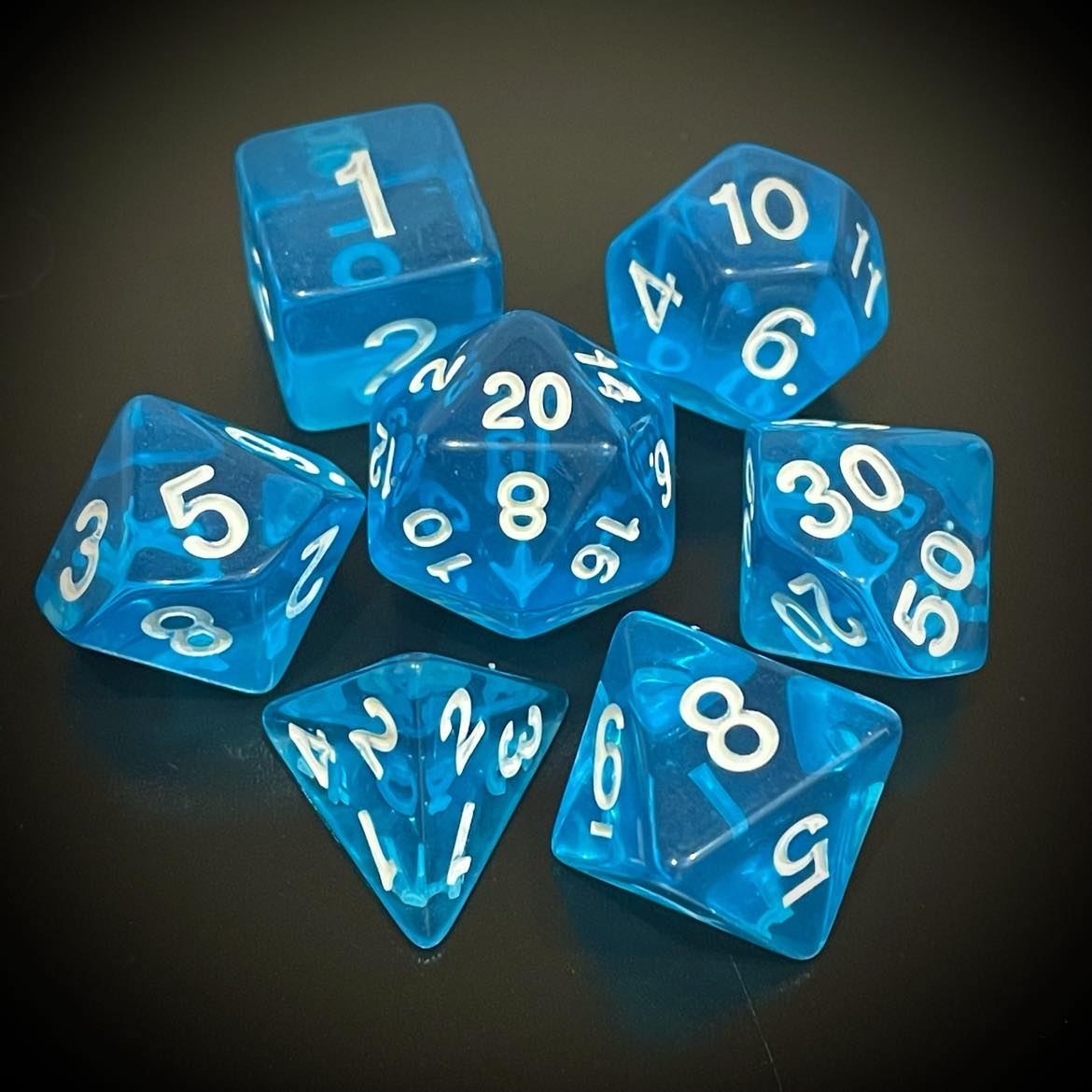 RPG Dice Transparent Light Blue