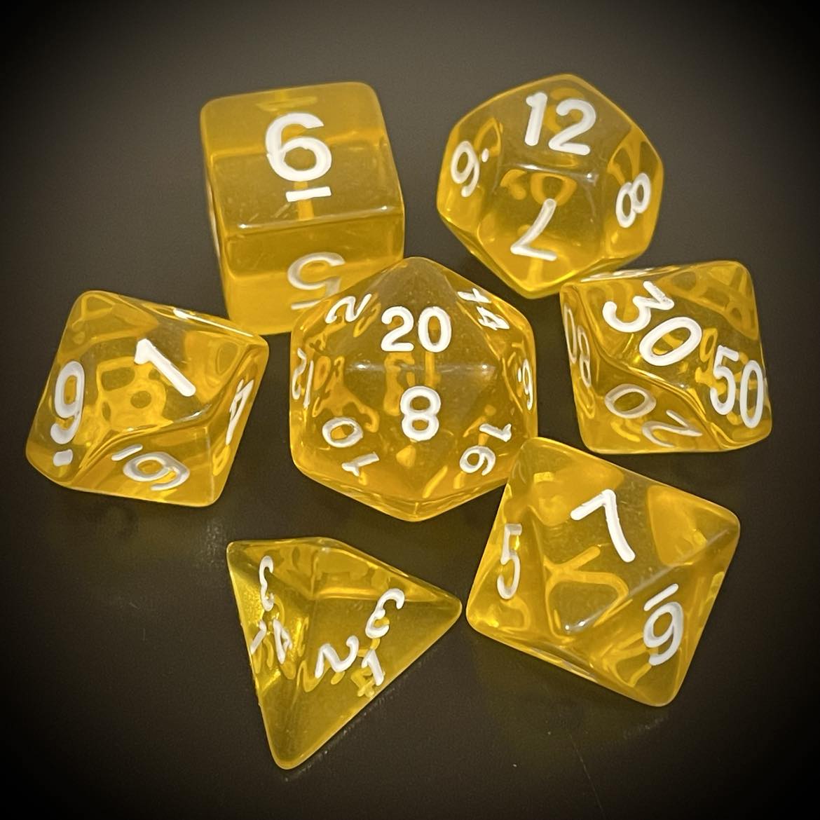 D&D Dice Set - Transparent Yellow
