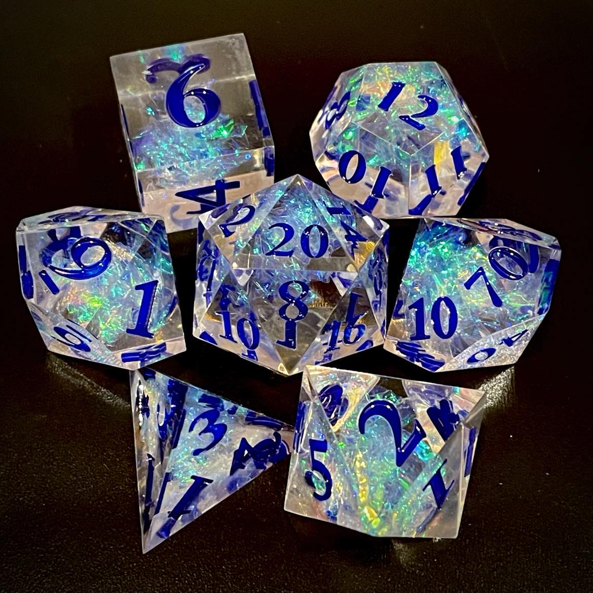 D&D Dice Set Sharp Edge - Arkenstone (Blue)