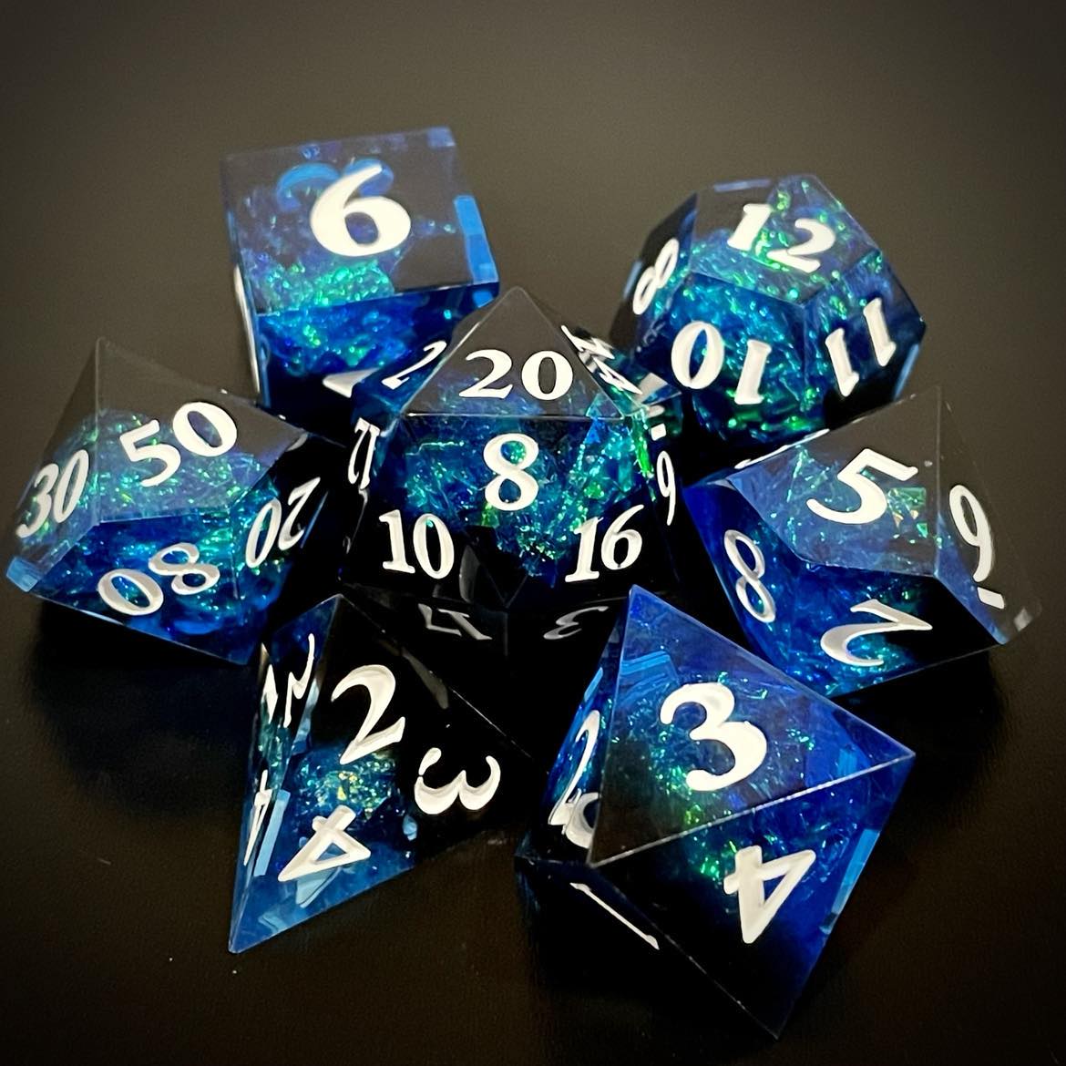 D&D Dice Set Sharp Edge - Blue Spark