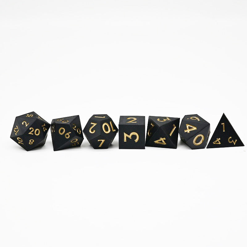 D&D Dice Set Silicone - Black (Gold)