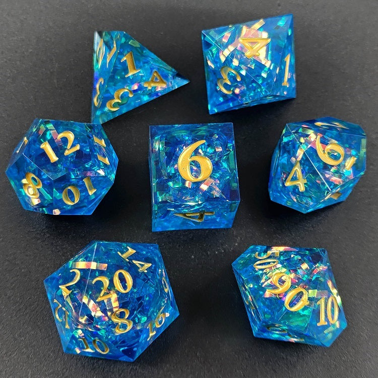 D&D Dice Set Sharp Edge - Blue Celebration