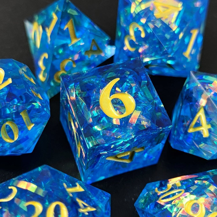 D&D Dice Set Sharp Edge - Blue Celebration