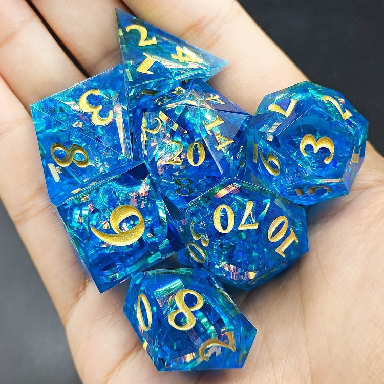 D&D Dice Set Sharp Edge - Blue Celebration