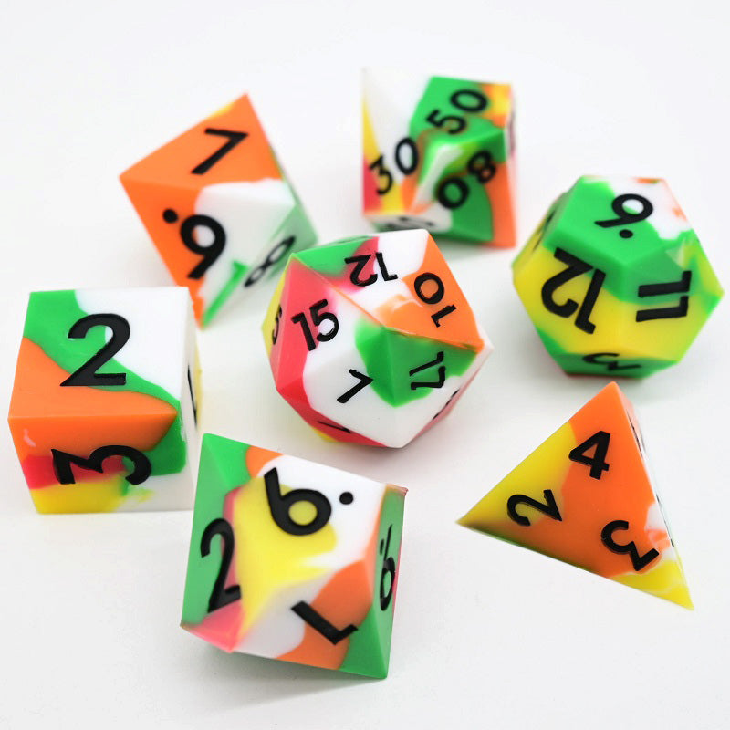 D&D Dice Set Silicone - Citrus Orchard (Black)