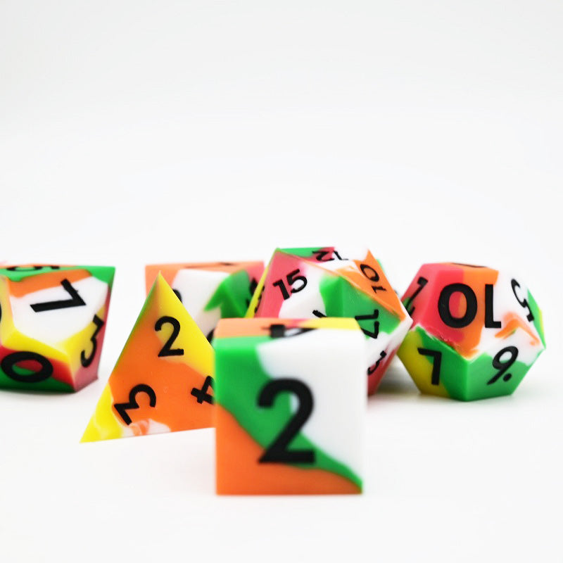 D&D Dice Set Silicone - Citrus Orchard (Black)