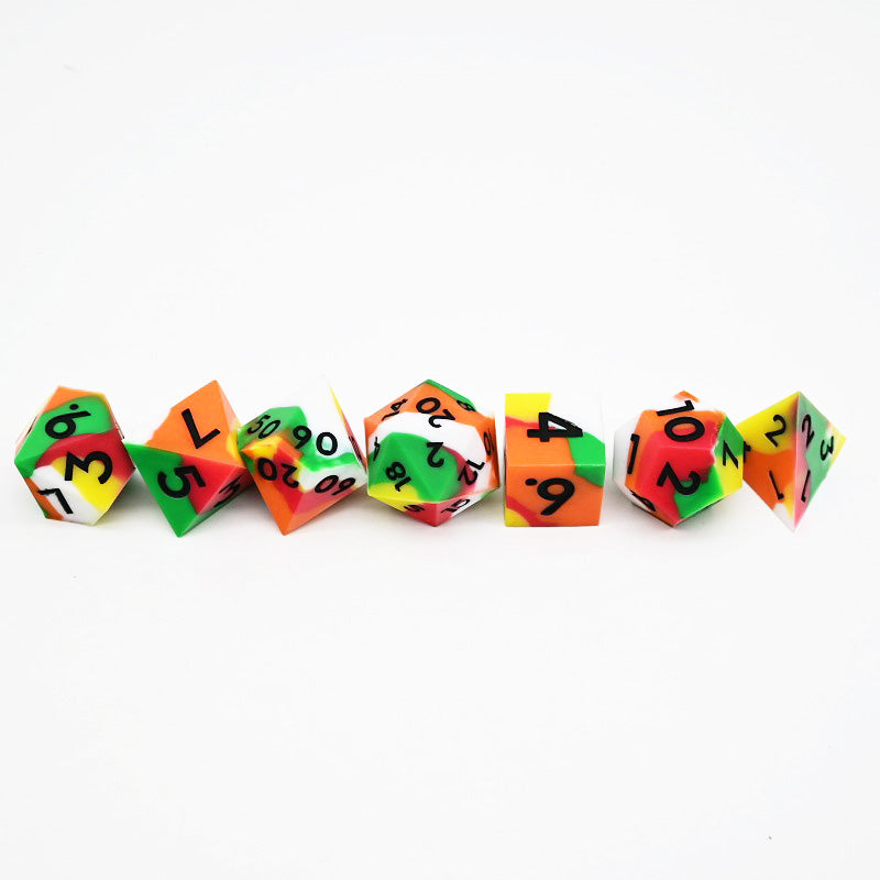 D&D Dice Set Silicone - Citrus Orchard (Black)
