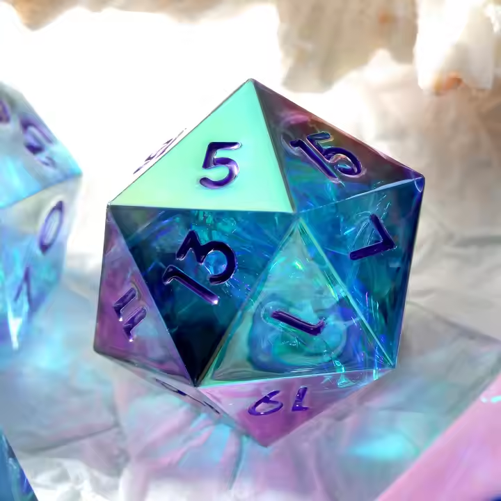 D&D Dice Set Sharp Edge - Colour Shift Blue (Purple)