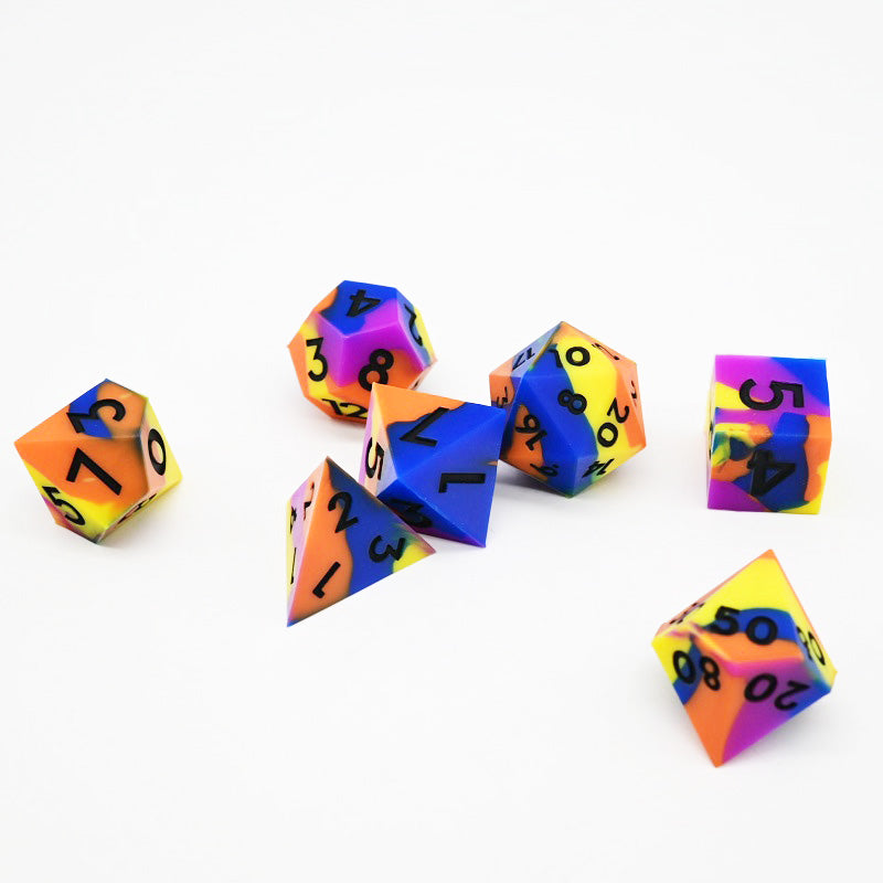 D&D Dice Set Silicone - Crayon Carnival (Black)
