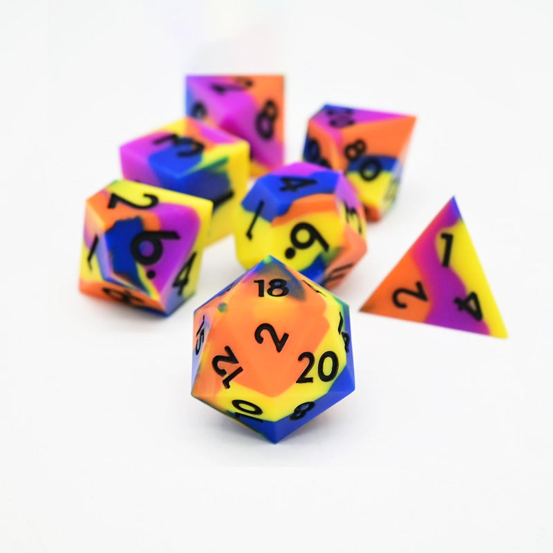 D&D Dice Set Silicone - Crayon Carnival (Black)