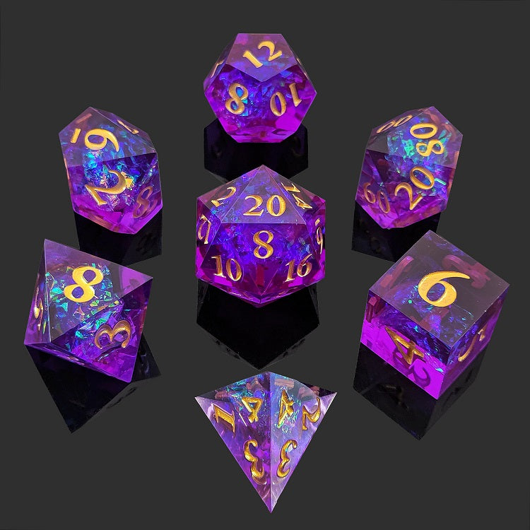 D&D Dice Set Sharp Edge - Divination Purple