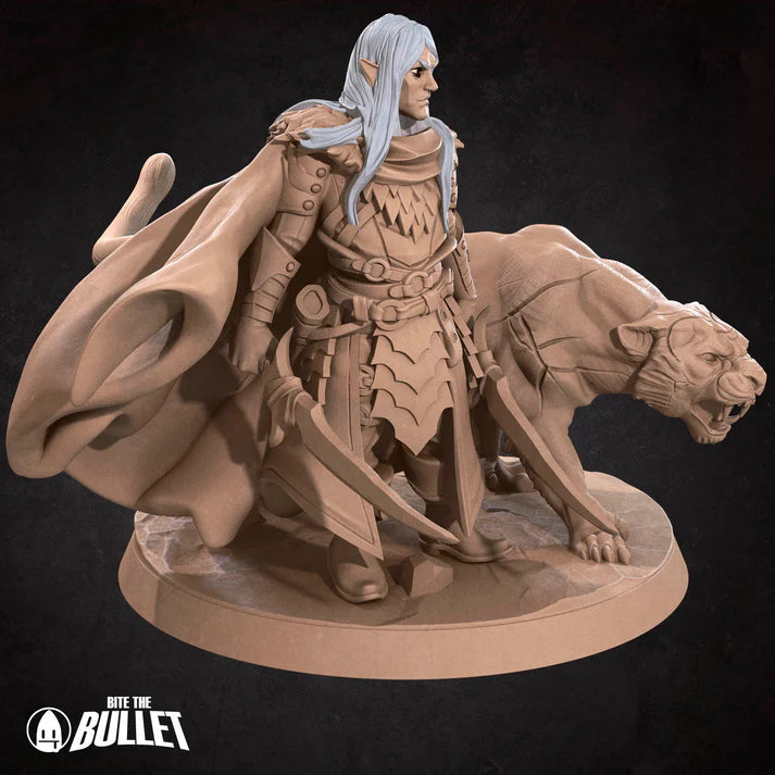 Drow Ranger & Panther D&D Miniature