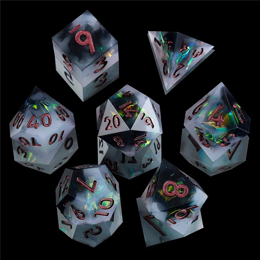 D&D Dice Set Sharp Edge - Fog Cloud (Bronze)