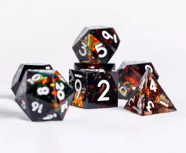D&D Dice Set Sharp Edge - Galaxy (White)
