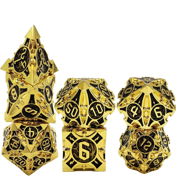 D&D Dice Set Metal Arrow - Gold Black