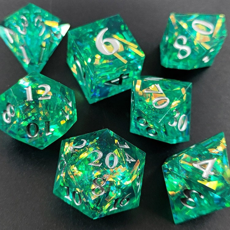 D&D Dice Set Sharp Edge - Green Celebration