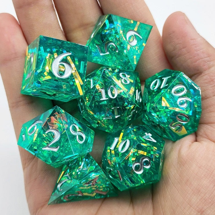 D&D Dice Set Sharp Edge - Green Celebration