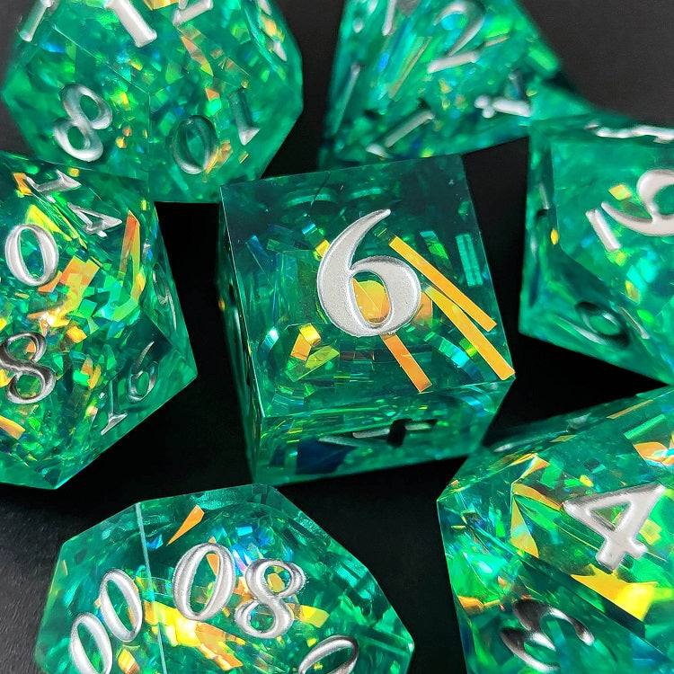 D&D Dice Set Sharp Edge - Green Celebration