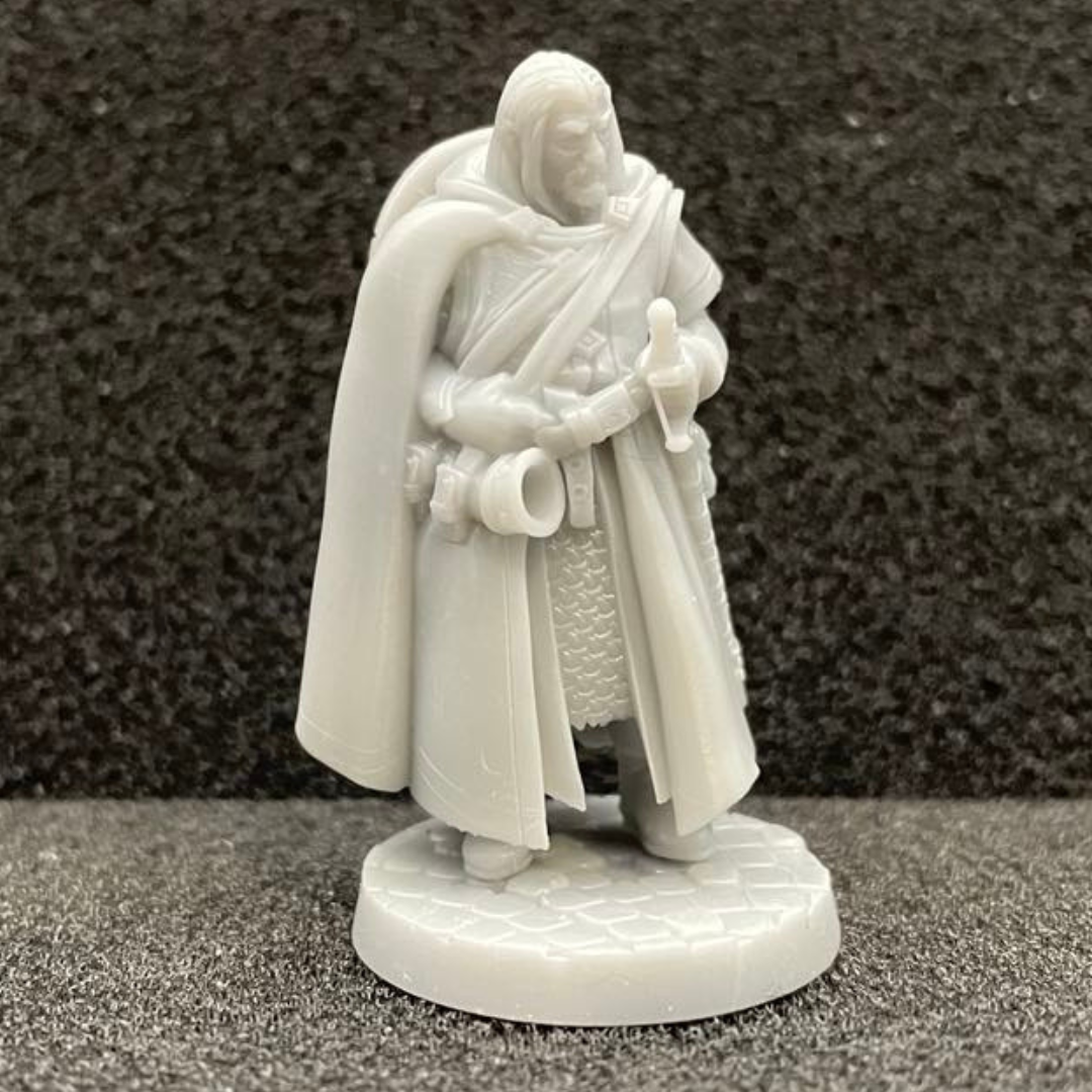 Human Fighter Male (with warhorn) D&D miniature