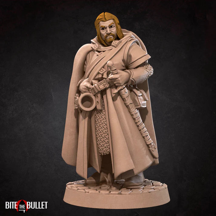 Human Fighter Male (with warhorn) D&D miniature