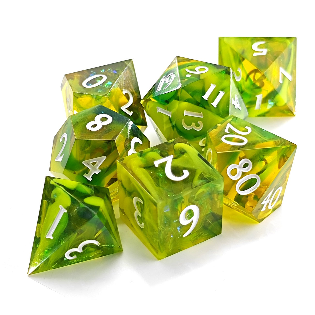 D&D Dice Set Sharp Edge - Noxius Yellow (White)